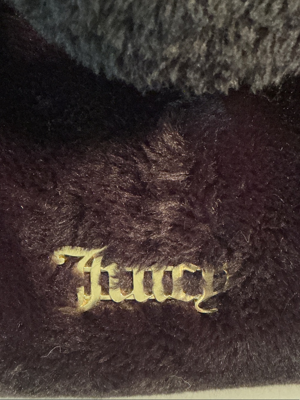 Juicy Couture Black Faux Fur Hobo Bag with Gold Logo-Like New - Picture 2 of 9